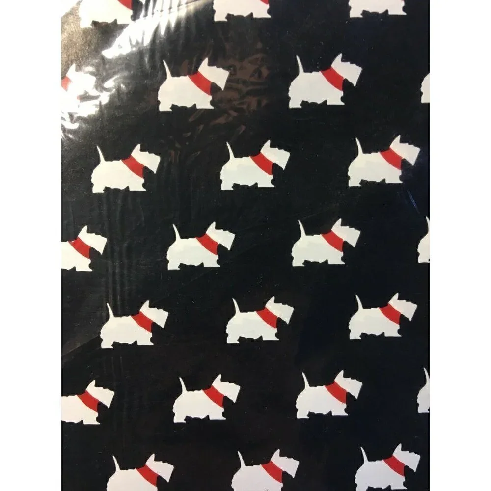 Vintage Scottie Dog Gift Wrap 2 Sheets 20x30” Wrapping Paper Craft Scrapbooking